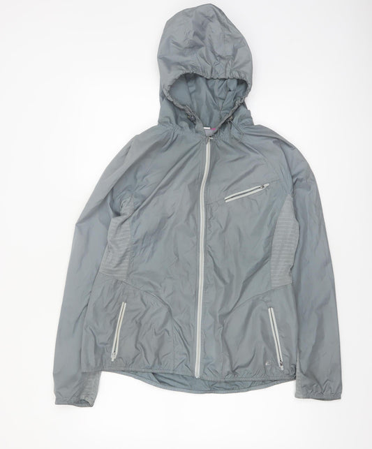 Layer 8 Women’s Grey Hooded Windbreaker Jacket M Lightweight