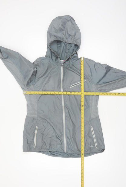Layer 8 Women’s Grey Hooded Windbreaker Jacket M Lightweight