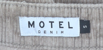 Motel Women’s Beige Corduroy Chino Straight Trousers Size S