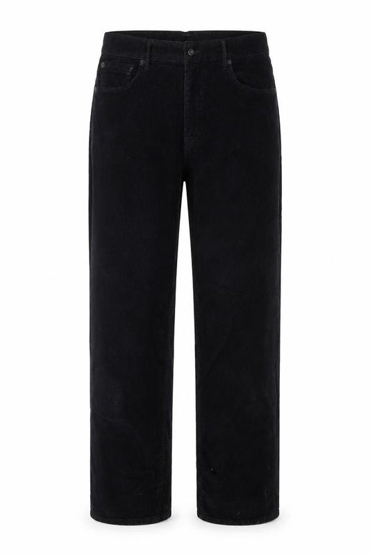 Jigsaw Womens Black Corduroy Straight Leg Trousers Size 28