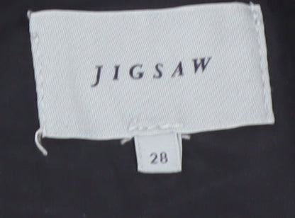 Jigsaw Womens Black Corduroy Straight Leg Trousers Size 28