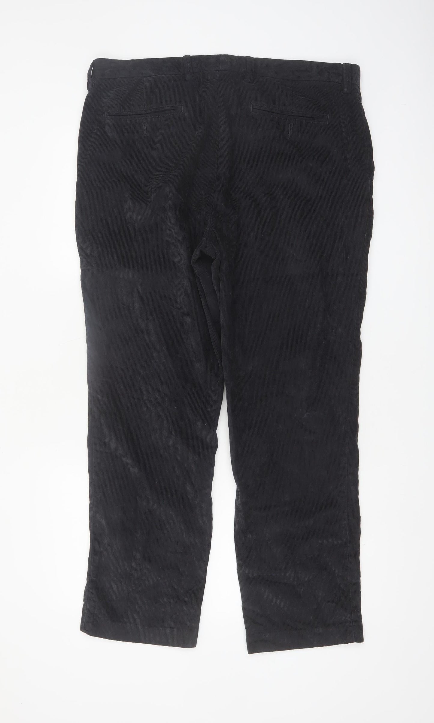 James Pringle Men's Black Corduroy Trousers 38W 29L Classic Fit