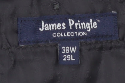 James Pringle Men's Black Corduroy Trousers 38W 29L Classic Fit