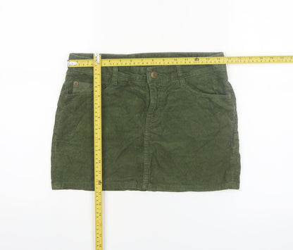 H&M L.O.G.G Women’s Green Corduroy Short Skirt Size 10