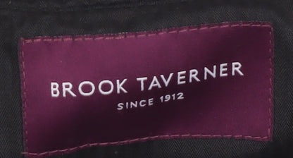 Brook Taverner Men's Black Corduroy Trousers 38R Regular Fit