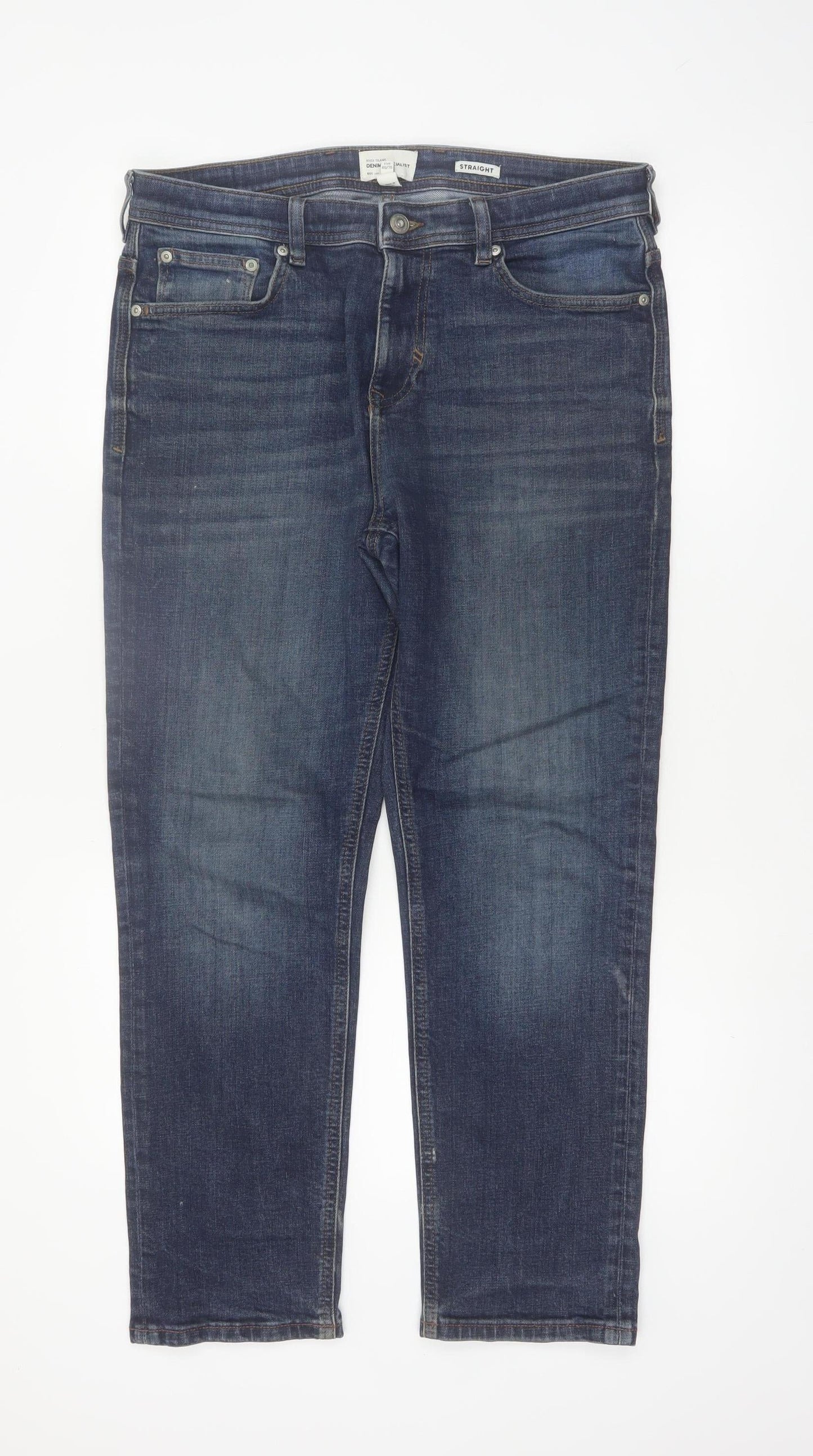 River Island Men’s Blue Straight Leg Denim Jeans 34/30