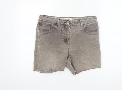 Soon Women’s Grey Cut-Off Denim Shorts Size 14 Stretch Casual