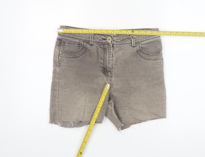 Soon Women’s Grey Cut-Off Denim Shorts Size 14 Stretch Casual