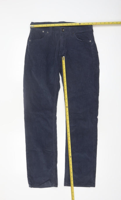 Ed Hardy Men's Blue Corduroy Straight Trousers Size 30x32