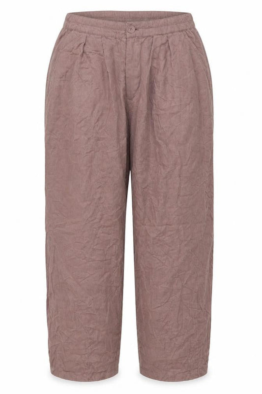 ASOS Design Women's Brown Wide-Leg Cotton Pleated Trousers Size 14