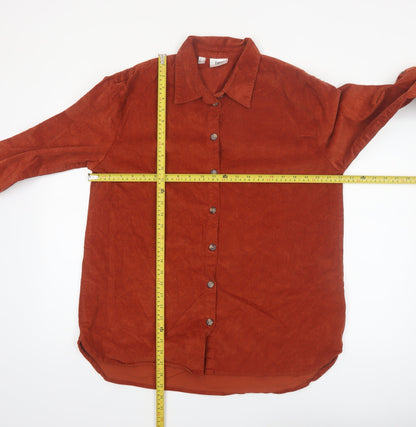 bonprix collection Women's Brown Corduroy Button-Up Shirt Size 16