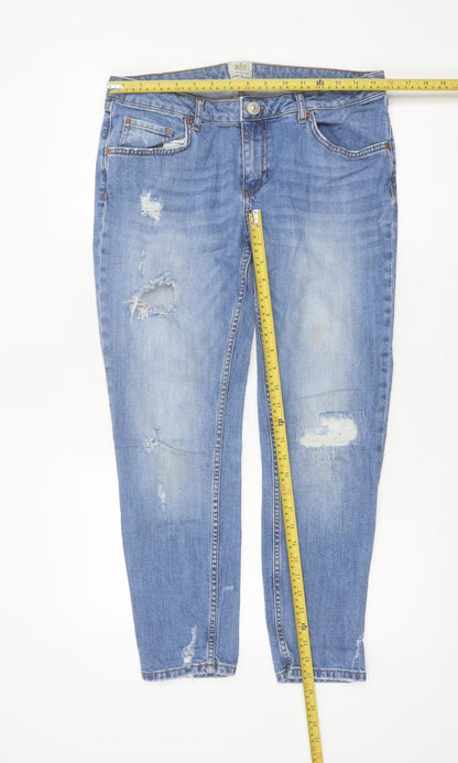 River Island Women’s Blue Distressed Skinny Jeans Size 12