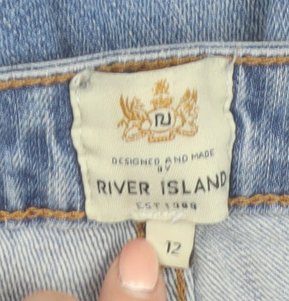 River Island Women’s Blue Distressed Skinny Jeans Size 12