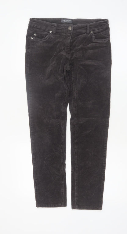 Marie Lund Women's Brown Corduroy Chino Trousers Size 8 Slim Fit