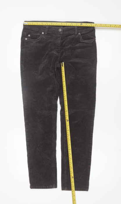 Marie Lund Women's Brown Corduroy Chino Trousers Size 8 Slim Fit
