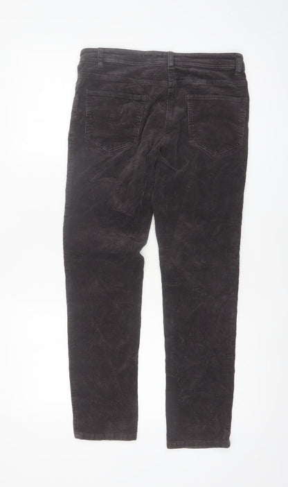 Marie Lund Women's Brown Corduroy Chino Trousers Size 8 Slim Fit