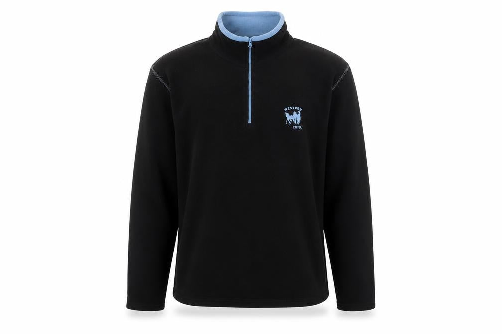 Atlas For Men Black Fleece Quarter Zip Pullover Sweatshirt Size L