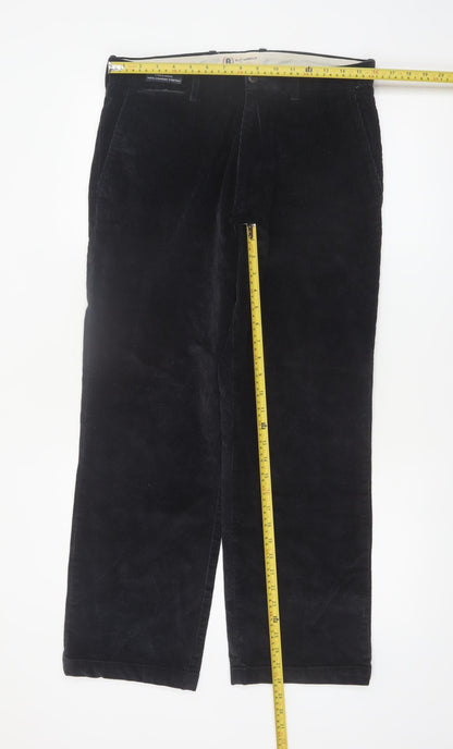Marks and Spencer Blue Harbour Men's Black Corduroy Trousers 32W 29L