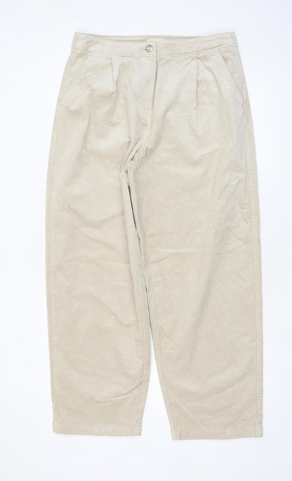 Marks and Spencer Per Una Women’s Beige Corduroy Chino Trousers Size 14 Regular