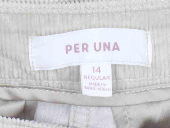 Marks and Spencer Per Una Women’s Beige Corduroy Chino Trousers Size 14 Regular