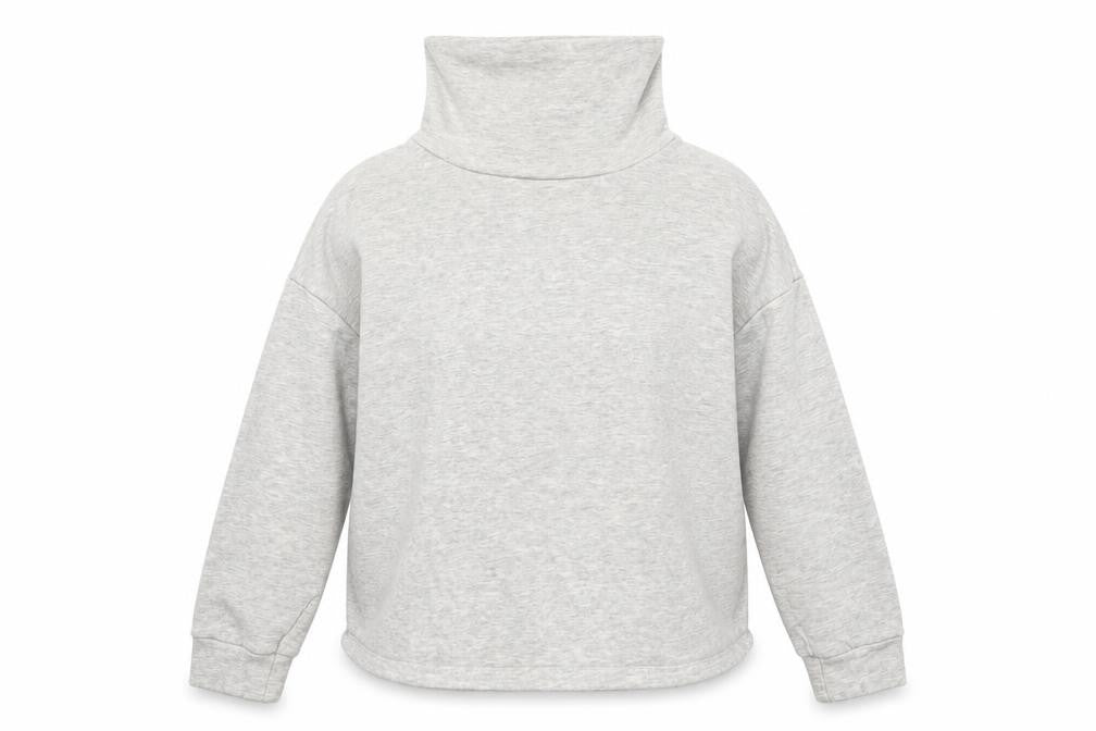 Jacqueline de Yong Women's Grey High Neck Pullover Sweatshirt Size M