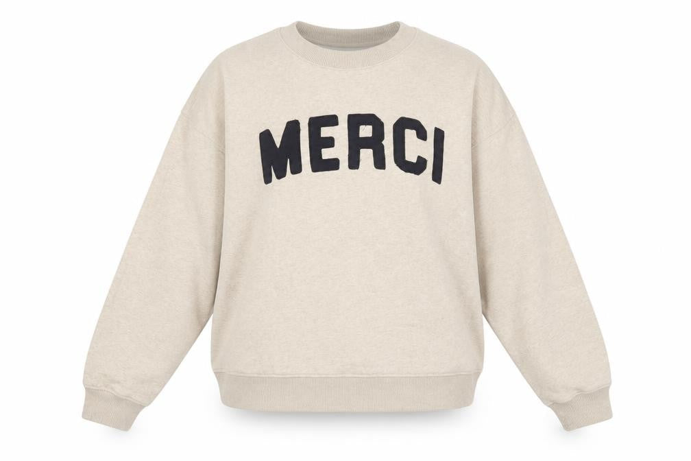 Tu Womens Beige Merci Cotton Blend Pullover Sweatshirt M