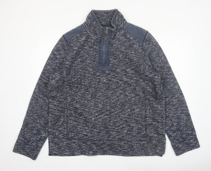 Fat Face Men's Blue XL 1/4 Zip Henley Sweatshirt