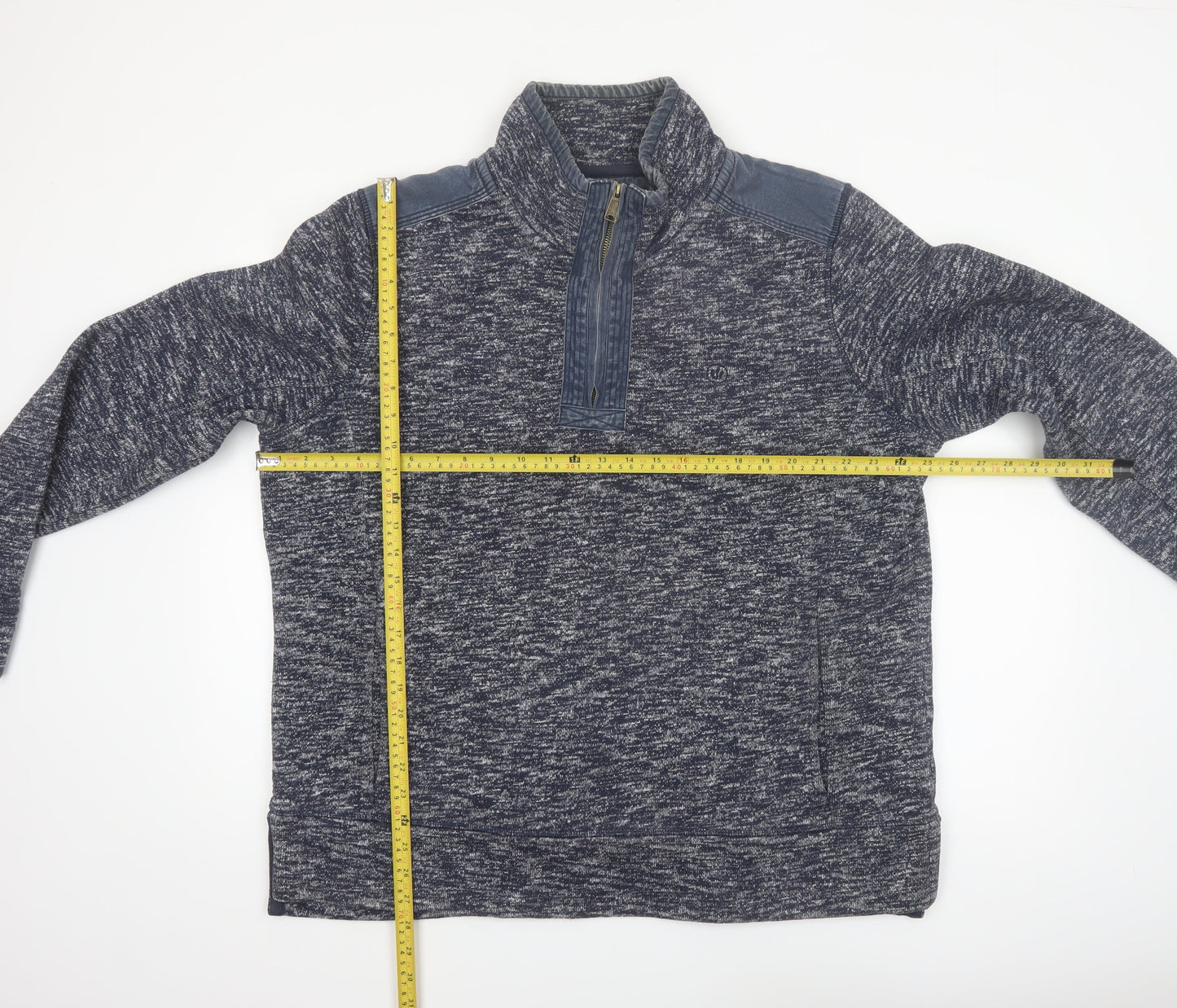 Fat Face Men's Blue XL 1/4 Zip Henley Sweatshirt