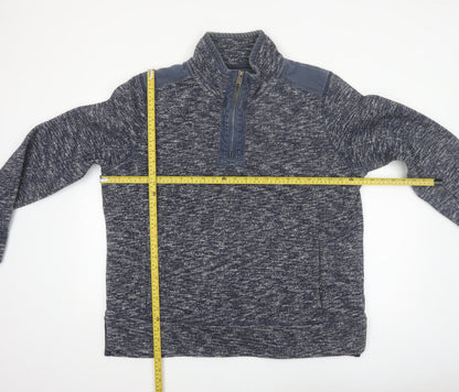 Fat Face Men's Blue XL 1/4 Zip Henley Sweatshirt