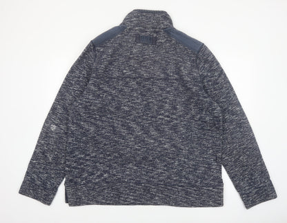 Fat Face Men's Blue XL 1/4 Zip Henley Sweatshirt