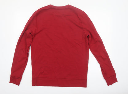 Jack & Jones Men's Red Crew Neck Pullover Sweatshirt M Regular Fit