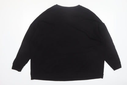 Live For The Weekend Women's Black Sequin Star Long Sleeve T-Shirt Size 20
