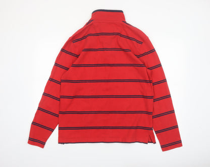 Marks and Spencer Blue Harbour Men's Red Striped Henley Sweatshirt M