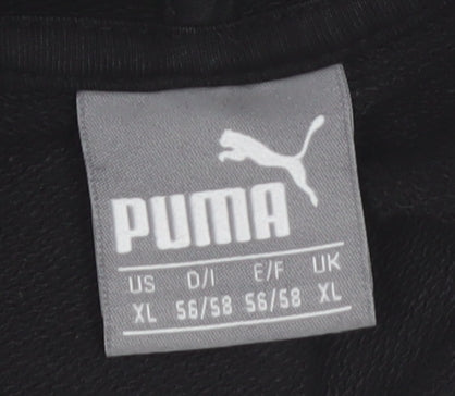 Puma Men's Black XL Pullover Hoodie with Logo Graphic Print