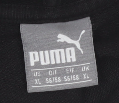 Puma Men's Black XL Pullover Hoodie with Logo Graphic Print