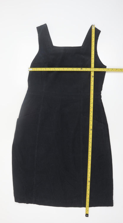 Seasalt Cornwall Women Black Cotton Pinafore Dress UK14