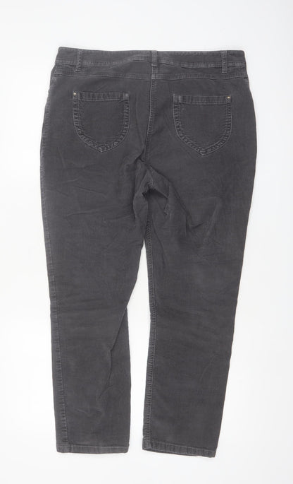 Marks and Spencer Per Una Women’s Grey Corduroy Chino Trousers Size 16