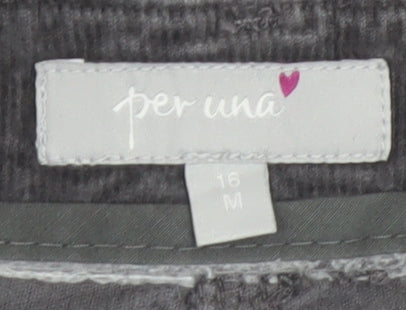 Marks and Spencer Per Una Women’s Grey Corduroy Chino Trousers Size 16