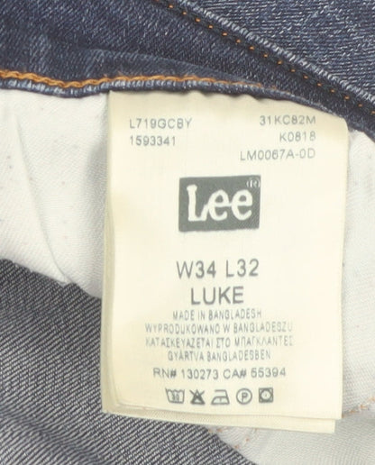 Lee Men's Blue Luke Slim Fit Denim Jeans W34 L32