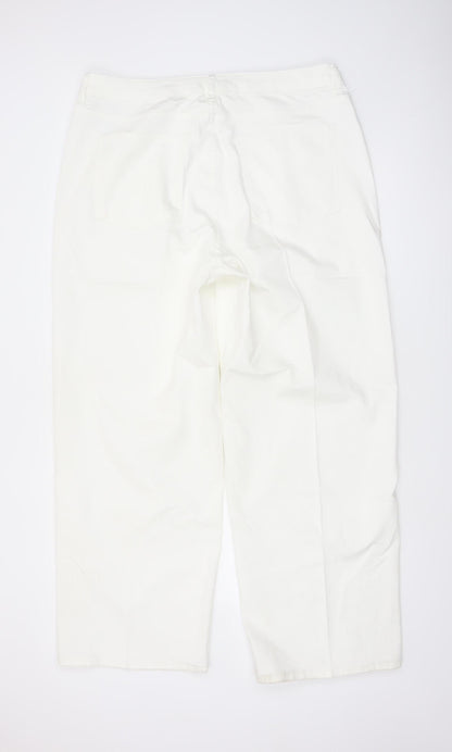 Marks and Spencer Women White Wide-Leg Jeans Size 18 Tall