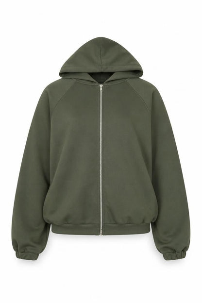 ASOS Women’s Green Full Zip Hoodie Size 8 Cotton Blend