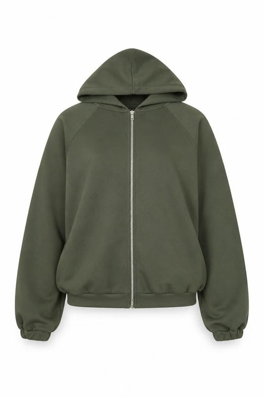 ASOS Women’s Green Full Zip Hoodie Size 8 Cotton Blend