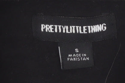 PrettyLittleThing Womens Black Small Cropped Full Zip Hoodie