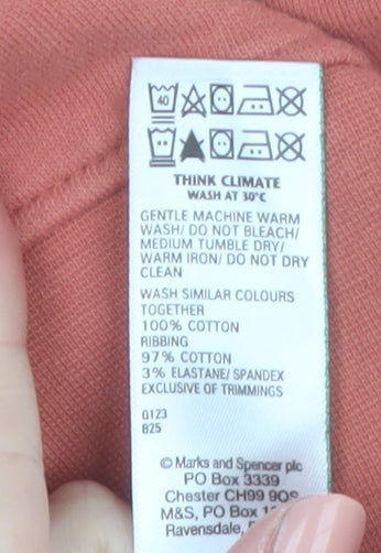 Marks and Spencer Men's Brown 4XL Crew Neck Cotton Sweatshirt