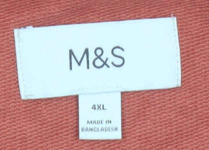 Marks and Spencer Men's Brown 4XL Crew Neck Cotton Sweatshirt