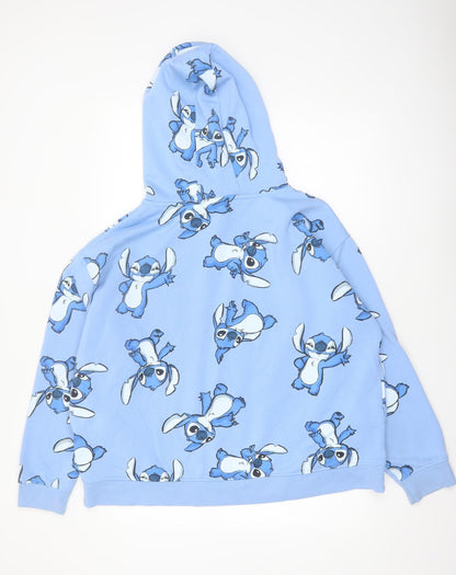 Disney Stitch Blue Hoodie XL Primark Cares Women’s Pullover Sweatshirt