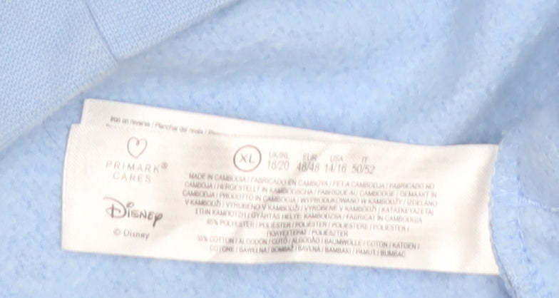 Disney Stitch Blue Hoodie XL Primark Cares Women’s Pullover Sweatshirt