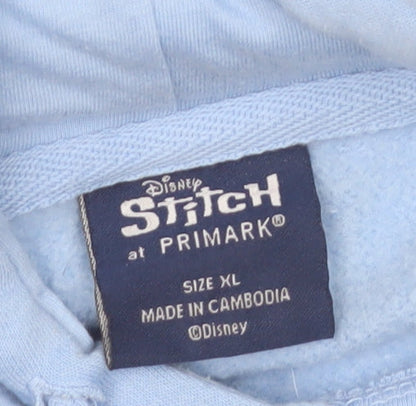 Disney Stitch Blue Hoodie XL Primark Cares Women’s Pullover Sweatshirt