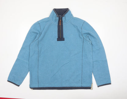 FatFace Mens Blue 1/4 Zip Cotton Sweatshirt L Regular Fit
