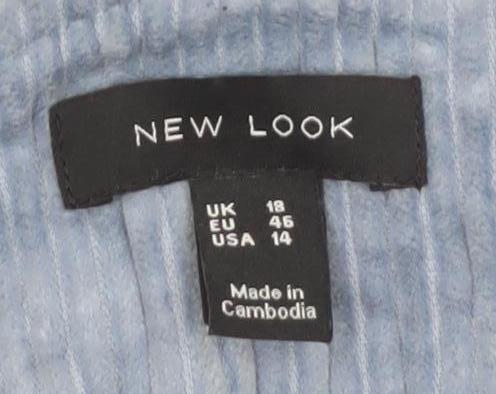 New Look Women’s Blue Corduroy Pinafore Dress UK 18